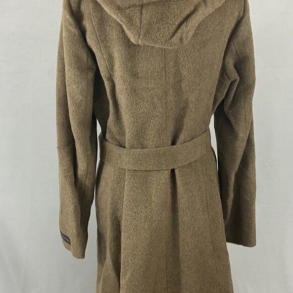 Cole Haan Women's Tie-Waist Wool & Alpaca Blend Wrap Coat Sz 12 Maple Sugar NWOT - Picture 6 of 15